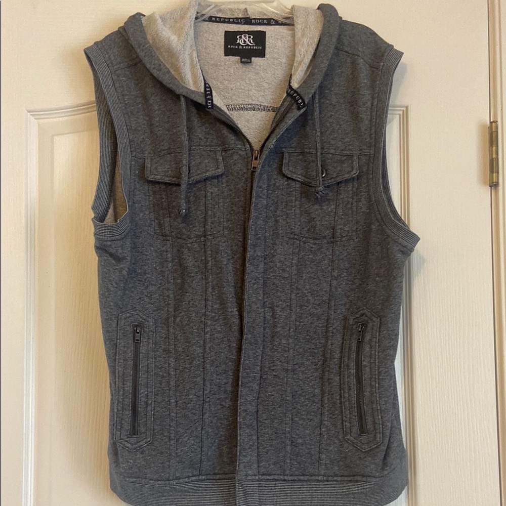 Rock & Republic Charcoal Sleeveless Hoodie